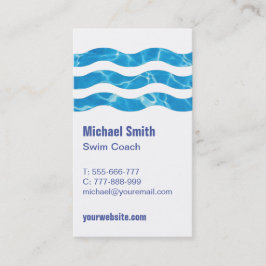 Schwimmbad Wave Swim Coach Business Card Visitenkarte