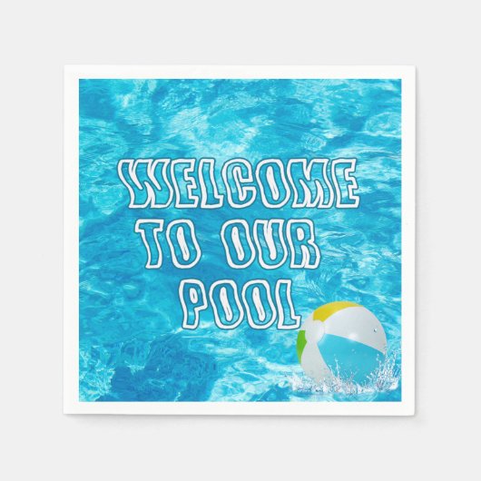 Schwimmbad Willkommen Napkins Serviette (Vorderseite)