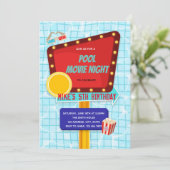 Schwimmbadantrieb in Party Einladung (Stehend Vorderseite)