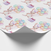Schwimmbäder Bunny Rabbit in Pastellfarben Geschenkpapier (Ecke)