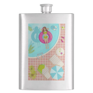 Schwimmbäder in Bikini Sommerstrand Flachmann