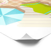 Schwimmbäder in Bikini Sommerstrand Fotodruck (Ecke)