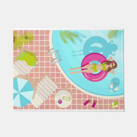 Schwimmbäder in Bikini Sommerstrand Fußmatte (Vorderseite)