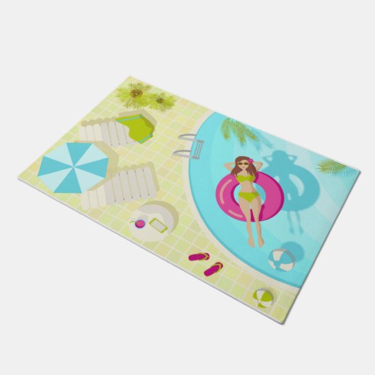 Schwimmbäder in Bikini Sommerstrand Fußmatte (Schrägansicht)