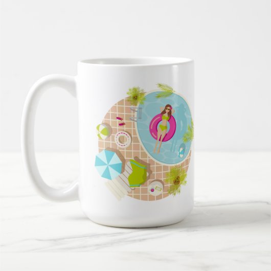 Schwimmbäder in Bikini Sommerstrand Kaffeetasse (Links)
