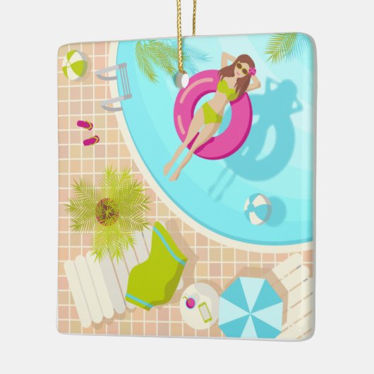 Schwimmbäder in Bikini Sommerstrand Keramikornament (Links)