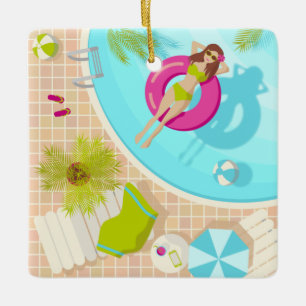 Schwimmbäder in Bikini Sommerstrand Keramikornament