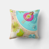 Schwimmbäder in Bikini Sommerstrand Kissen (Rückseite)