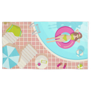 Schwimmbäder in Bikini Sommerstrand Kissenbezug