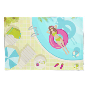 Schwimmbäder in Bikini Sommerstrand Kissenbezug