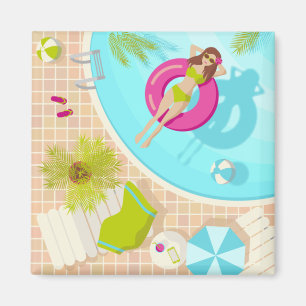 Schwimmbäder in Bikini Sommerstrand Magnet