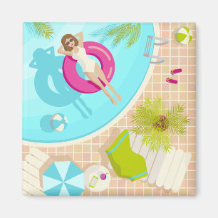 Schwimmbäder in Bikini Sommerstrand Magnet