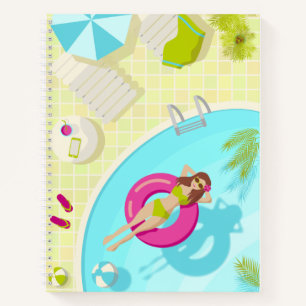 Schwimmbäder in Bikini Sommerstrand Notizblock