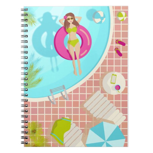 Schwimmbäder in Bikini Sommerstrand Notizblock (Vorderseite)