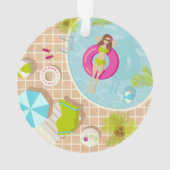 Schwimmbäder in Bikini Sommerstrand Ornament (Rückseite)