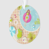Schwimmbäder in Bikini Sommerstrand Ornament (Vorderseite)