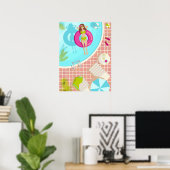 Schwimmbäder in Bikini Sommerstrand Poster (Heimbüro)