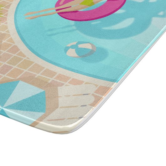 Schwimmbäder in Bikini Sommerstrand Schneidebrett (Ecke)