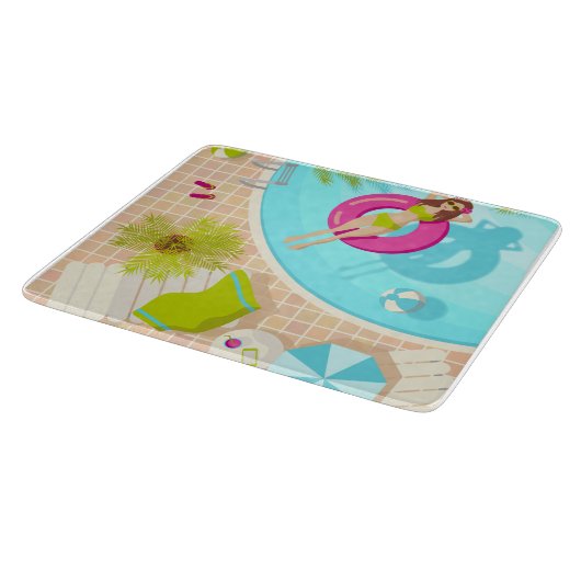 Schwimmbäder in Bikini Sommerstrand Schneidebrett (Ecke)