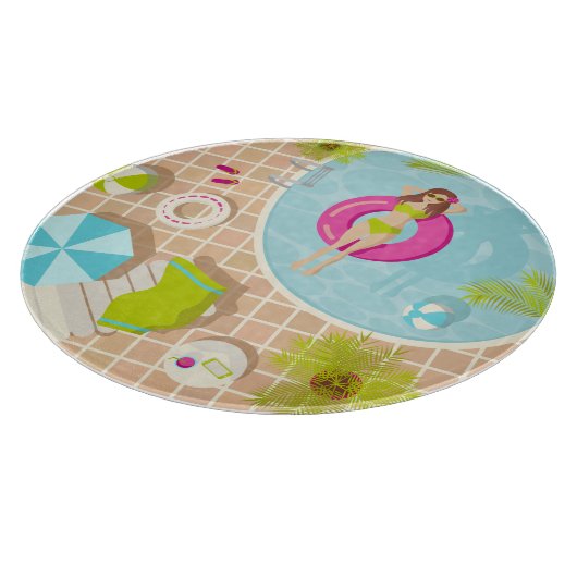 Schwimmbäder in Bikini Sommerstrand Schneidebrett (Ecke)