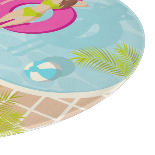 Schwimmbäder in Bikini Sommerstrand Schneidebrett (Ecke)