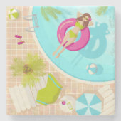 Schwimmbäder in Bikini Sommerstrand Steinuntersetzer (Vorderseite)