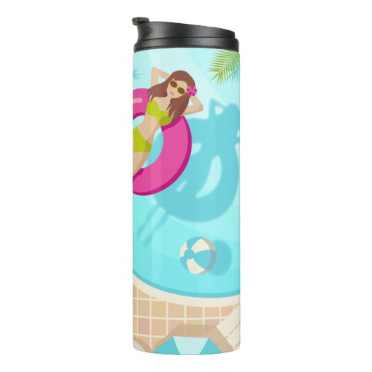 Schwimmbäder in Bikini Sommerstrand Thermosbecher (Nach rechts gedreht)