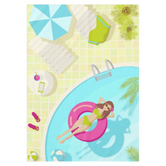 Schwimmbäder in Bikini Sommerstrand Tischdecke (Vorderseite)