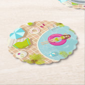 Schwimmbäder in Bikini Sommerstrand Untersetzer (angewinkelt)