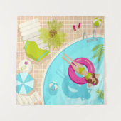 Schwimmbäder in Bikini Sommerstrand Wandteppich (Vorderseite (Horizontal))
