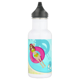 Schwimmbäder in Bikini Sommerstrandflecken Edelstahlflasche