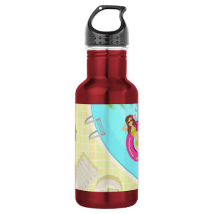 Schwimmbäder in Bikini Sommerstrandflecken Edelstahlflasche