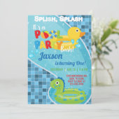 Schwimmbäder Junge Einladung zum Geburtstag, Pool  (Stehend Vorderseite)