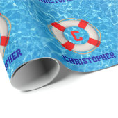 Schwimmbäder LIfesaver Geschenkpapier (Rolleneckpunkt)