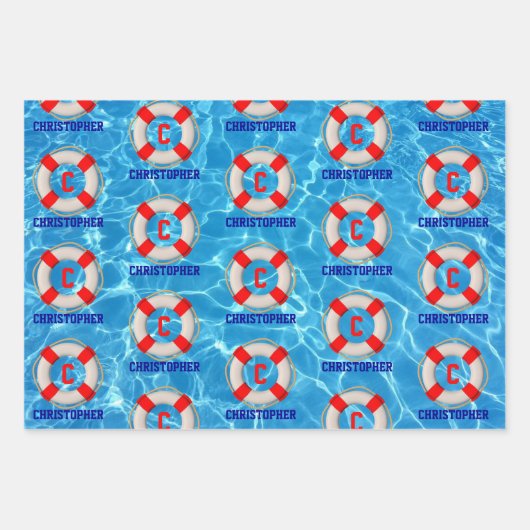 Schwimmbäder LIfesaver Geschenkpapier Set (Vorderseite 2)