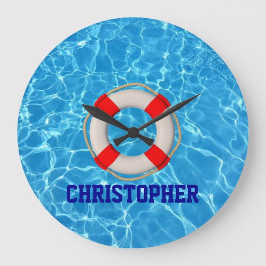 Schwimmbäder LIfesaver Große Wanduhr (Vorderseite)