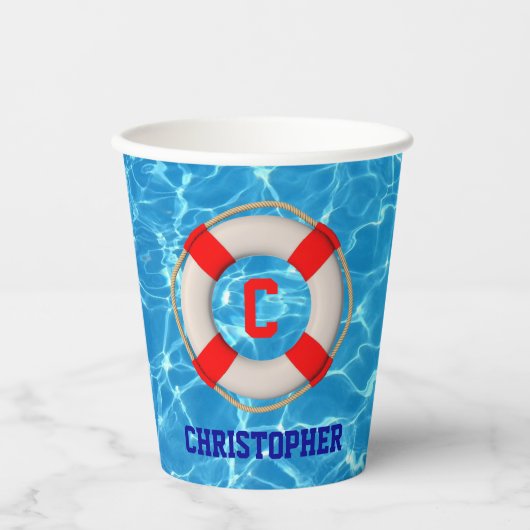Schwimmbäder LIfesaver Pappbecher (Vorderseite)