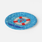 Schwimmbäder LIfesaver Pappteller (Schrägansicht)