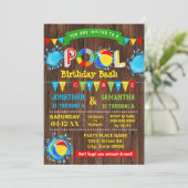 Schwimmbadgebäck mit Party Einladung (Stehend Vorderseite)