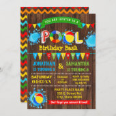 Schwimmbadgebäck mit Party Einladung (Vorne/Hinten)