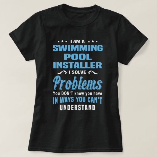 Schwimmbadinstallationsprogramm T-Shirt (Design vorne)