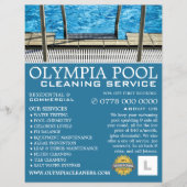 Schwimmbadleiter, Poolreinigung Werbung Flyer (Vorne)
