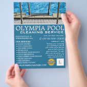 Schwimmbadleiter, Poolreinigung Werbung Flyer (Hand)