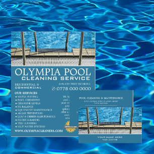 Schwimmbadleiter, Poolreinigung Werbung Flyer