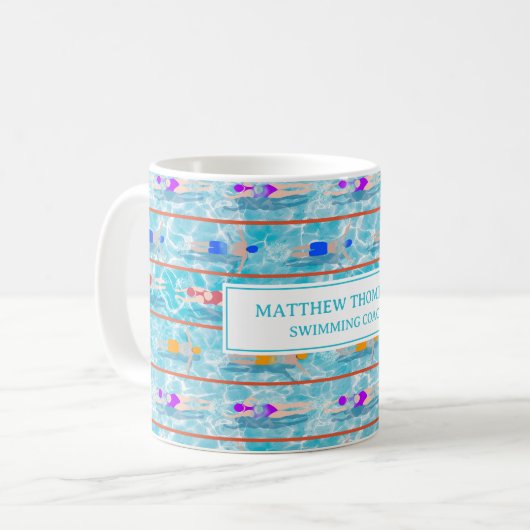 Schwimmbadschwimmbäder Team Coach Kaffeetasse (Vorderseite Links)