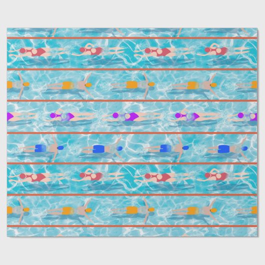 Schwimmbadschwimmbäder Teamdesign Geschenkpapier (Flach)