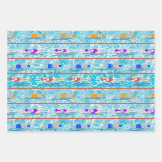 Schwimmbadschwimmbäder Teamdesign Geschenkpapier Set (Vorderseite 2)
