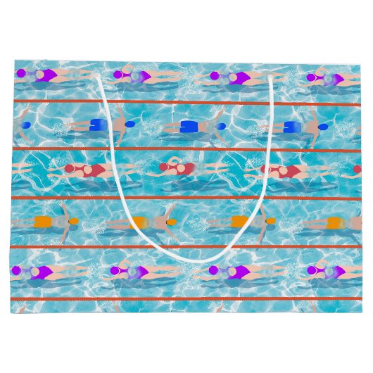 Schwimmbadschwimmbäder Teamdesign Große Geschenktüte (Rückseite)