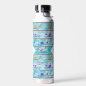 Schwimmbadschwimmbecken Teammuster Monogramm Trinkflasche (Links)