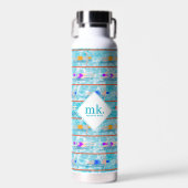 Schwimmbadschwimmbecken Teammuster Monogramm Trinkflasche (Vorne)